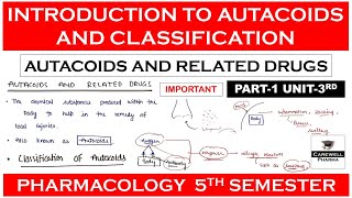 Autacoids and related drugs  Introduction  Classification  Part 1 Unit 3  Pharmacology 5 sem [upl. by Chase]