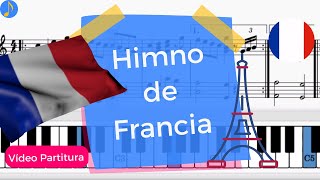 Himno de FRANCIA 🇫🇷​  La Marsellesa  Partitura con Letra y Teclas en PIANO 🎹  PDF [upl. by Euqinimod978]