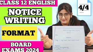 Notice Writing Class 12 Board Exam 2024 [upl. by Ailecnarf376]