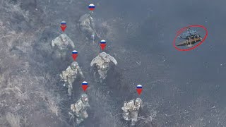 Horrible Attack Ukrainian FPV drones relentless blow up entire Russian soldiers hiding in foxhole [upl. by Koller472]