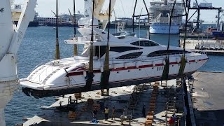 United Yacht Transport  MV Zelada Desgagnes Unloads in Port Everglades FL [upl. by Adnilemreh]