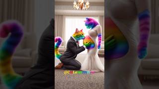 happy life of a rainbow cat family😻💞 pets cute cat [upl. by Gladys312]