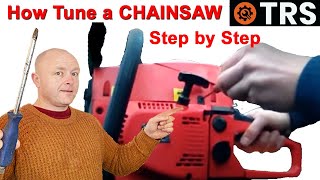 Chainsaw Carburetor Settings HOW ADJUST CHAINSAW CARBURETOR CORRECTLY [upl. by Korry]