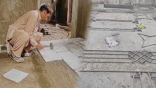 Excellent Techniques In Construction Of Living Room Fiting Floors Using Tiles  Ingenious Skilled [upl. by Vidda738]