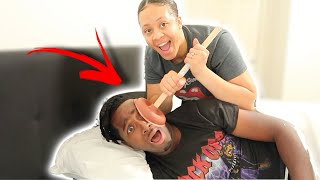 PLUNGER PRANK on My HUSBAND While Hes SLEEPING HILARIOUS [upl. by Davey429]