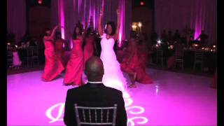 Bride Surprises Groom With quotLove On Topquot Dance At Wedding Reception [upl. by Myrle]