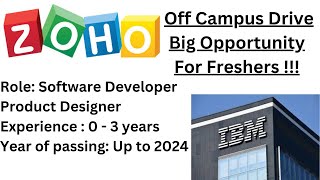 Zoho Off Campus Drive 2024 Tamil [upl. by Quinlan999]