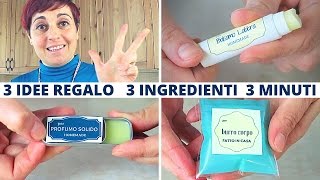 3 idee regalo fai da te con 3 ingredienti base  Balsamo Labbra Profumo Solido e Burro Corpo [upl. by Noisla951]