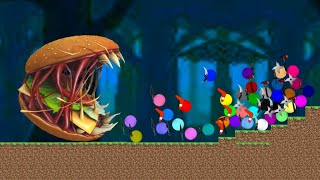 Marble ball race  Giant Monster Burger Escape  36 Marble Defense Survival  Marble Race in Algodoo [upl. by Bakeman673]