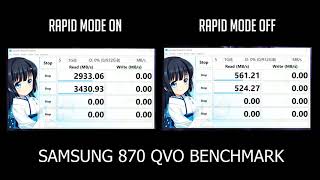 Samsung 870 QVO 1TB SSD Rapid Mode On Vs Off [upl. by Keli]