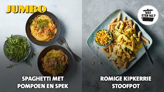 Wat eten we Compilatie  Spaghetti met pompoen en spek amp Romige kipkerriestoofpot [upl. by Zinck]