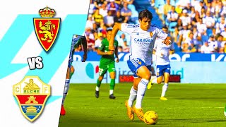 Real Zaragoza 30 Elche  La Liga Hypermotion Jornada 4 [upl. by Ycat763]