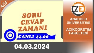 AÖF 04 03 2024 Canlı  Final İçin Sınav Merkezi Seçimi Son Günler [upl. by Imeaj]