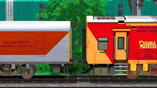 DOUBLE DECKER COUPLING LHB PARCEL VAN  BUMPY RAILROAD  Train Simulator  Railworks 3  NTG GAMING [upl. by Docilla966]