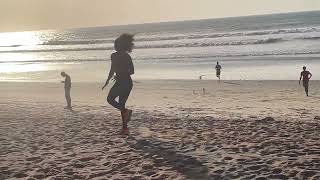 Maimuna Jallow trains on Kololi Beach [upl. by Ardy]