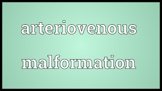 Arteriovenous malformation Meaning [upl. by Elfont351]