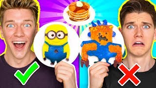 PANCAKE ART CHALLENGE Learn How To Make Minions Spiderman amp Fidget Spinner out of DIY Pancake [upl. by Finnegan]