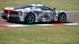 Ferrari LaFerrari  458 Monte Carlo  EXTREME accelerations  downshifts on Fiorano [upl. by Haerdna]