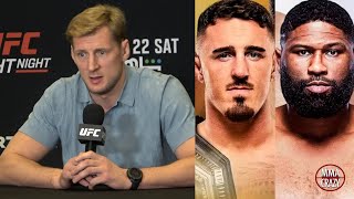 Alexander Volkov predicts Tom Aspinall vs Curtis Blaydes 2 for UFC 304 [upl. by Ardnatal724]