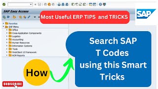 If you dont know any T Code then How to find save use and download the T Code in SAP for daily use [upl. by Annetta726]