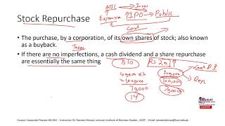 Dividend Theories Part 2  Stock Repurchase  Stock Dividend  Stock Split  Corporate finance [upl. by Shewchuk271]