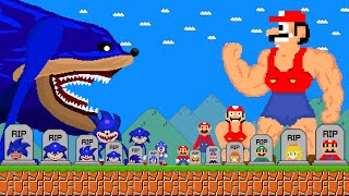 RIP MARIO vs RIP SONIC  Who is the strongest Power Up  Super Mario Bros [upl. by Notirb]