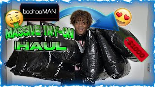 BIGGEST BooHooMan 1000 CLOTHING HAULTRYON IN 2024🔥 Fashionable jackets pants and MORE [upl. by Aihsekyw]