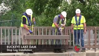 Buckeye Lake Dam Construction amp Stop Log Install [upl. by Myna621]