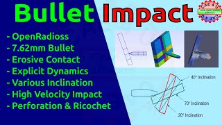 762mm Bullet Impact Analysis Using OpenRadioss  GMSH  Explicit Analysis  High Velocity Impact [upl. by Armstrong]