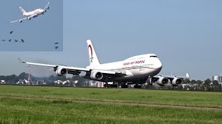 Royal Air Maroc  Boeing 747400  Rare approach  landing at AMS [upl. by Araminta]