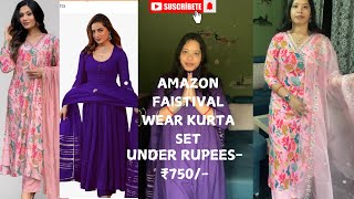 AMAZON FASTIVAL WEAR KURTA SET  UNDER₹750  happy Diwali 🪔 amazonehaul amazonfestival fashion [upl. by Tansy]