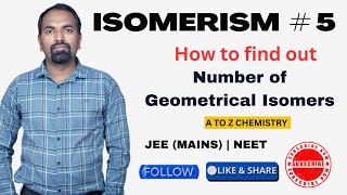 Isomerism  5  No of Geometrical Isomers  JEEMains  NEET [upl. by Siraved982]