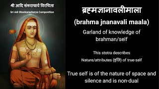 ब्रह्मज्ञानावलीमाला  brahma jnanavali maala  Sri Adi Shankaracharya [upl. by Eahsram156]