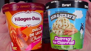 HaagenDazs Dulce De Leche Churro VS Ben amp Jerrys Churray for Churros  Review [upl. by Ima131]