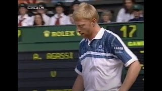 Boris Becker vs Andre Agassi  Wimbledon 1995 HF [upl. by Niriam801]