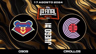 Osos de Manatí vs Criollos de Caguas  Juego 1  La Final Brava  BSN2024 [upl. by Somerset800]