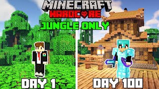 I Survived 100 Days in Jungle Only World in Minecraft Hardcorehindi [upl. by Joon]