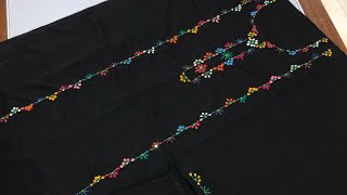 Black dresses with Milticolored hand embroidery  Latest new Sindhi hand embroidery design [upl. by Aeuhsoj695]