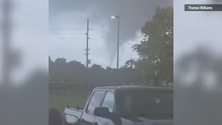 Small tornado spotted in Beaumont as Beryl comes to Texas [upl. by Otreblanauj]