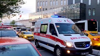 HEAVY TRAFFIC İstanbul Ambulans  Istanbul EMS Ambulance  responding in heavy traffic [upl. by Ahtilat]