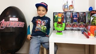 OEUF Surprise GEANT AVENGERS Marvel Disney  CAPTAIN AMERICA  IRON MAN  HULK [upl. by Barina]