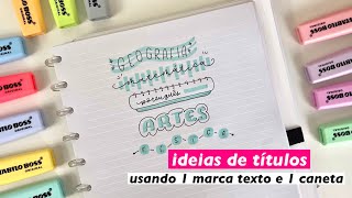 ideias de títulos para decorar seu caderno  volta as aulas 2023 📚 [upl. by Peh]