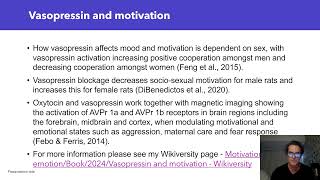 Vasopressin and Motivation video 27 10 24 Ben Armstrong u3012923 [upl. by Enitsugua752]