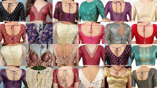 New Brocade Banarasi Blouse Neck Pattern  Brocade Fabric Blouse Design  Brocade Blouse ke Designs [upl. by Radnaxela]