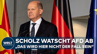 HÖHENFLUG DER AFD Bundeskanzler Olaf Scholz äußert sich klar zur Rolle der Partei in Deutschland [upl. by Etyak]