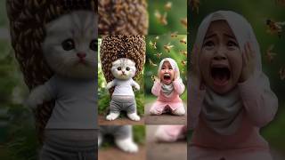 Jgan di pegang itu sarang tawon 🙀 cat funny facts cute comedy cartoon catlover cats kucing [upl. by Novyert]