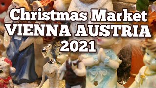 Christmas Market Vienna 2021  Maria Theresienplatz Museums Quarter Spittelberg  ViennaAustria [upl. by Brause]