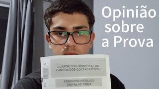 CONCURSO DA GCM CAMPOS DOS GOYTACAZES OPINIÃO SOBRE A PROVA [upl. by Shirlee323]