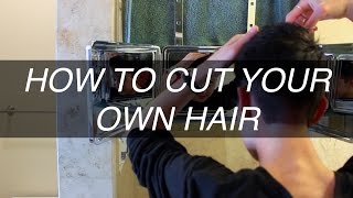 HOW TO CUT YOUR OWN HAIR QUIFFPOMPADOUR [upl. by Michele]