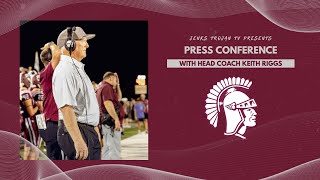 PRESS CONFERENCE KEITH RIGGS STEPS DOWN AS HEAD COACH FOR JENKS TROJANS [upl. by Etteroma]